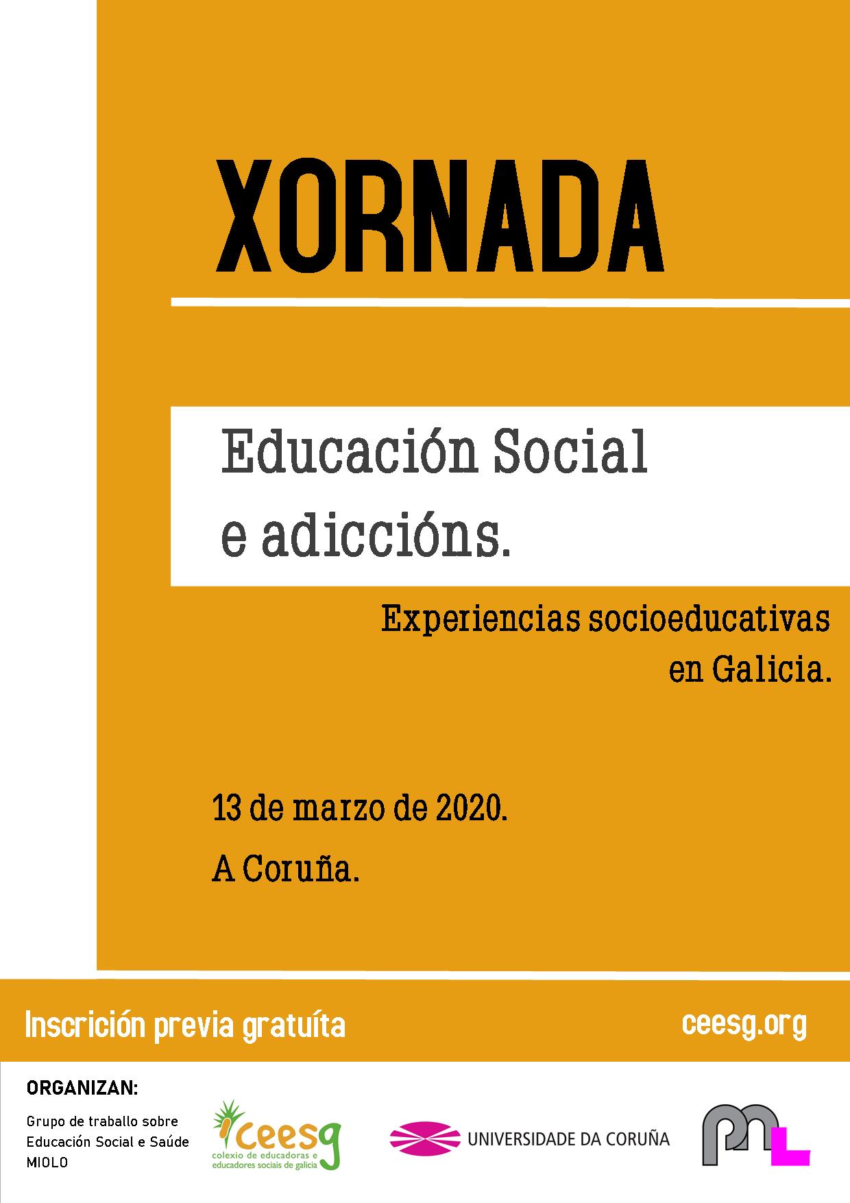  Xornada: Educación Social e adiccións (aprazada)